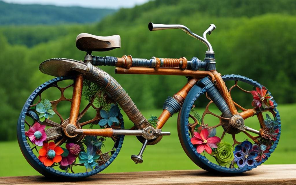duurzame kunst gemaakt van fietsen