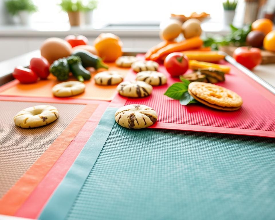 Herbruikbare siliconen bakmatten voor vetvrij koken