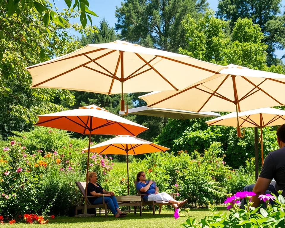 Opvouwbare parasols voor schaduw zonder gedoe