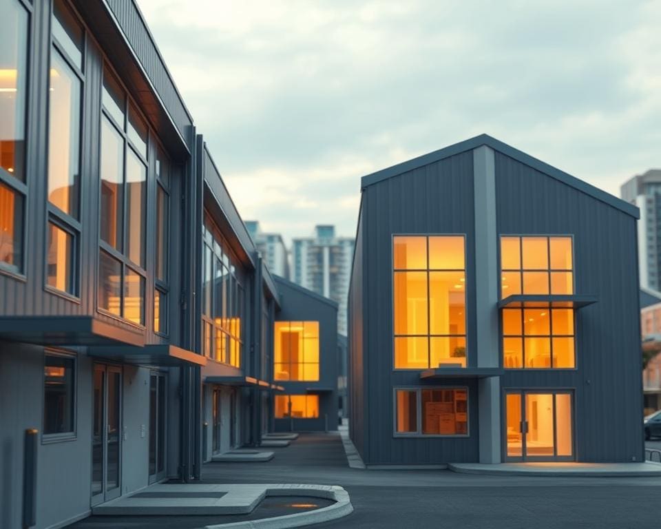 Modulaire opbouw van bedrijfsloodsen