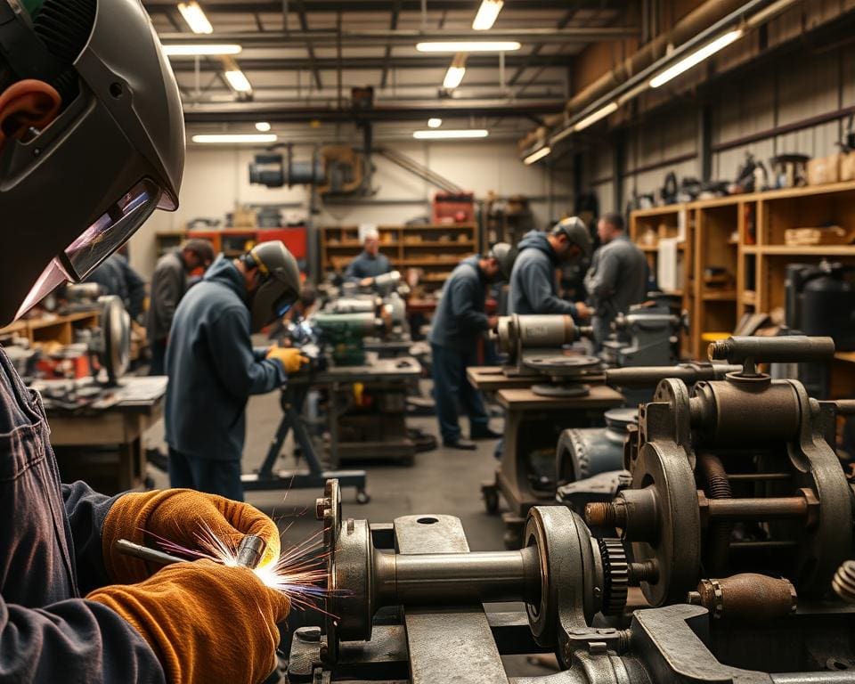 Vakspecialisten aan het werk in de metaalbewerking