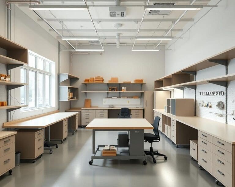 Modulaire werkplaatsinrichting voor flexibele productie